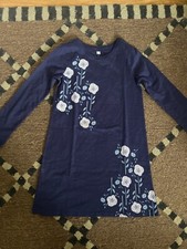 Tea brand girls navy twilight long sleeve floral poppy dress size 8 girls