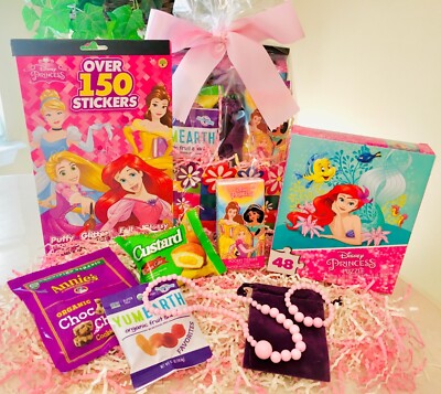Birthday Get Well Gift Basket for Girls Disney Princess Activity, Snacks  More!