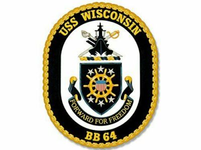 8cm 2xAufkleber Sticker Navy Uss Wisconsin Bb-64 F2266
