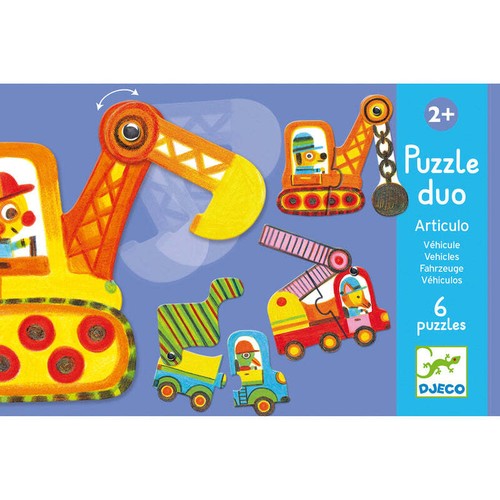 Djeco Duo Vehicles Puzzle 12 Piece - Picture 3 of 3