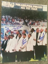 LARRY BOWA PHILADELPHIA PHILLIES SIGNED ALL VET STADIUM TEAM 8X10 SCHMIDT KALAS