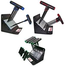 Eklind T Handle Hex Wrench Set Metric SAE Torx 34pc 9" Comfort Grip w Stands USA