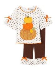 RARE EDITIONS Girls 5, 6X Sequin Pumpkin Thanksgiving 2-Pc Leggings Set NWT 55