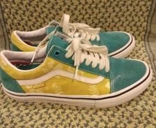 Vans Skate Old Skool Men's Size 8.5 Hawaiian Design Green Yellow     SB7