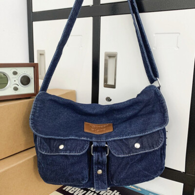 ショルダーバッグ・ポシェット MLB Korea Lettering Vintage Denim Cross Bag NY LBlue 3ACRVD1 LETTERING VINTAGE DENIM CROSS BAG NEW YORK YANKEES