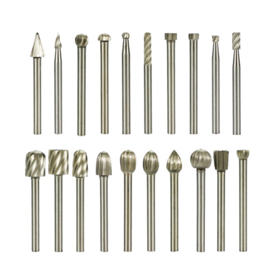 QWORK HSS Fräser Set – 20-teilig, 3mm Schaft, Für Holzschnitzerei, Gravieren & Fräsen Mit Dremel & ähnlichen Maschinen