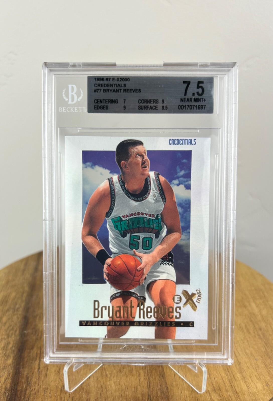1996-97 SKYBOX E-X2000 Bryant Reeves #77 CREDENTIALS PARALLEL 277/499