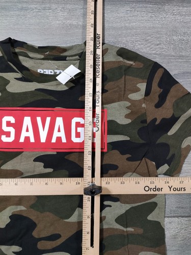 Camouflage Shirt Boys Medium SAVAGE Short Sleeve T-Shirt Camo Tee Unique - Picture 4 of 4