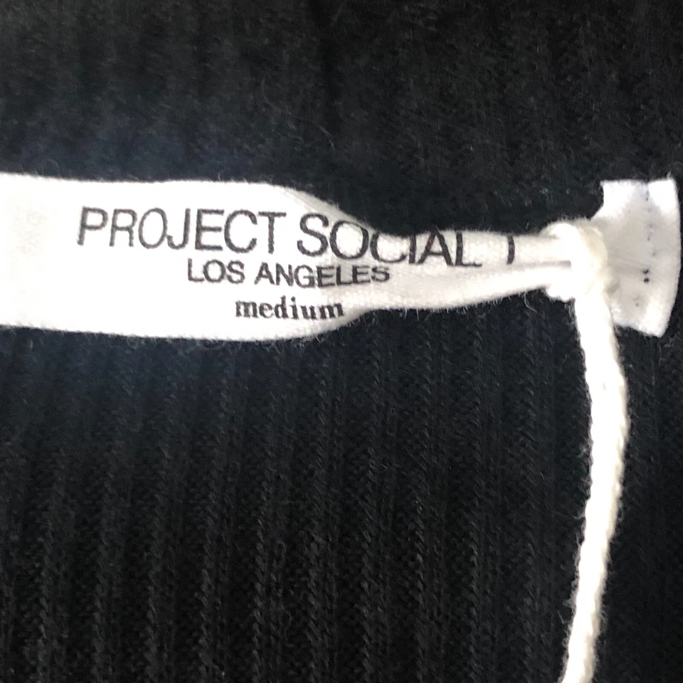 Cárdigan corto Project Social T Los Angeles mediano negro acanalado precio de venta sugerido por el fabricante $148 nuevo con etiquetas Foto 4 de 4