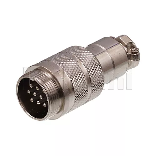 10101510102 Circular Cable Connector 10 Pin Male Silver