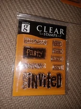 Studio g Clear Stamps HALLOWEEN Party invitation