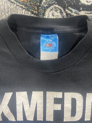 Vintage 90s KMFDM A Drug Against War Band T-Shirt Men's Size XL