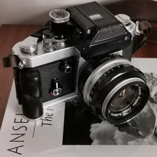 Hand Grip Ebony wood L Type Bracket Tripod Ballhead Plate Base For NIKON F2 Film