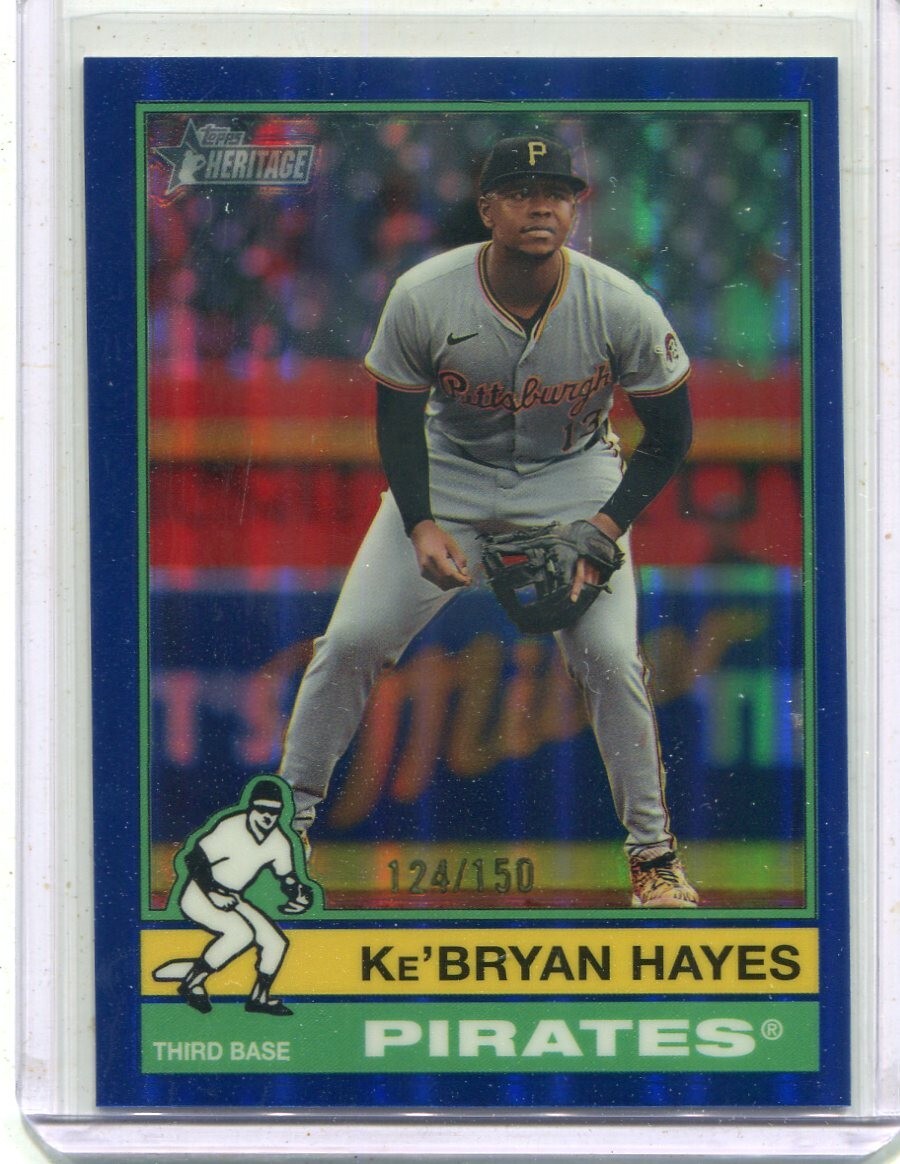 2025 Topps Heritage Ke'Bryan Hayes Chrome Blue Refractor 124/150