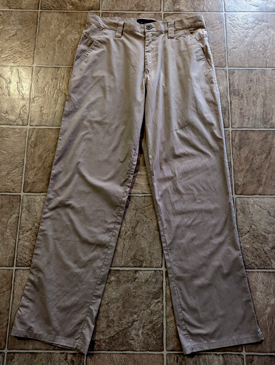 Oakley men sz 34/32 Chino Performance Golf Pants tan stretchy
