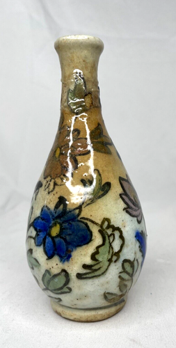 Antique Persian Qajar Iznik Islamic Style Faience Vase & Bottles Birds Floral - Picture 10 of 22