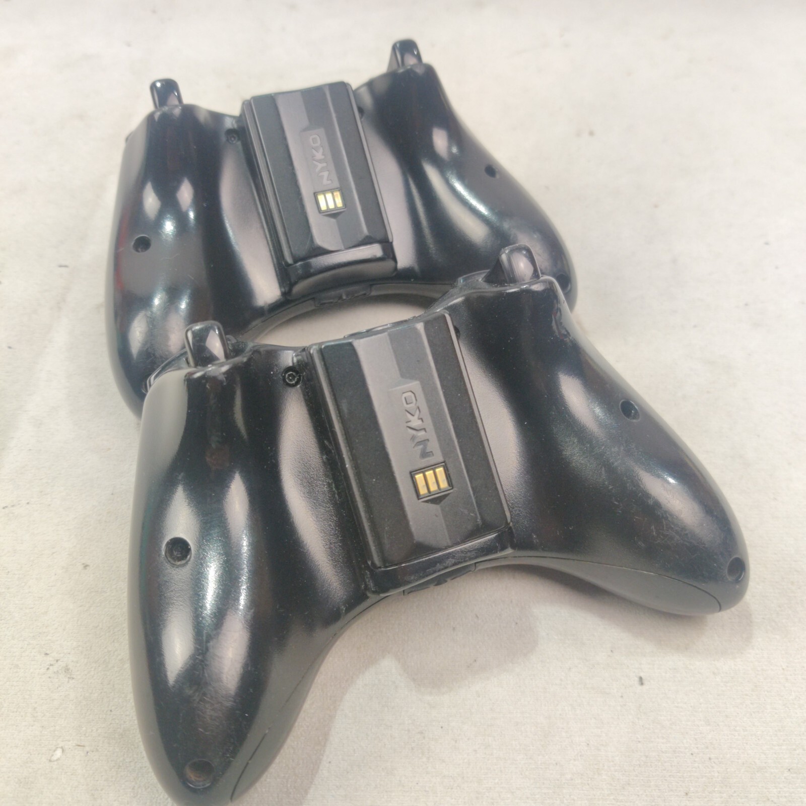 LOT OF 2 Official Microsoft Xbox 360 BLACK Wireless Controller OEM