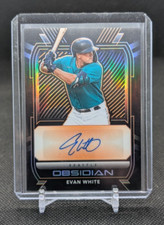 Evan White 2021 Panini Chronicles Obsidian #63/75 RC Auto Mariners #O-EW