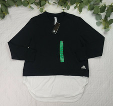 NWT Adidas Womens Black and White Long Sleeve Layer SweatShirt Size XL