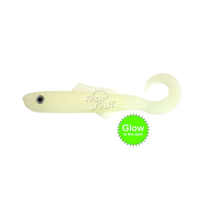 Fish WOW! 4'' Blam Swimbaits minnows Fat Squid Fishing Soft bass Lure - Glow lot