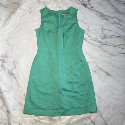 Banana Republic Linen Shift Dress Womens Size 6 Green Preppy Knee Length  P17 | eBay