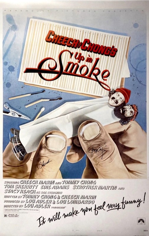 Cheech & Chong's UP IN SMOKE Movie Poster SIGNED 2X w/COA