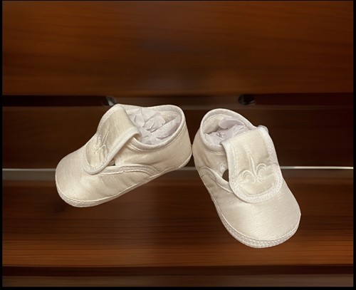 Boys NEW Sarah Louise Baptism Shoes Baby Christening Embroidery Ivory 0-3 Months - Picture 5 of 8