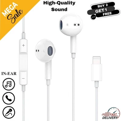 For iPhone 7 8 Plus X XS 11 12 13 Pro Max Headphones Earphones Handsfree Premium