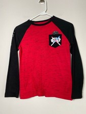 Star Wars Boys Long Sleeve Shirt Red Black Lightsaber Pocket Size M