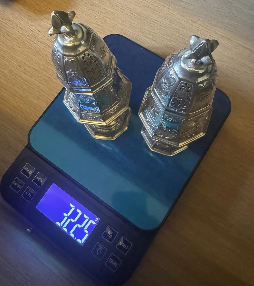 ENORME par de ruedas de azúcar de plata alemanas, George Roth (?), Hanau, C1900 (322g) Foto 2 de 4