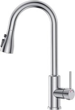 Premium Brushed Nickel Pull-Out Kitchen Mixer Tap – Swivel Hose & 3-Mode Spray