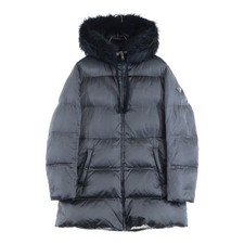 PRADA 20AW A-line Sheepskin Fur Lined Nylon Down Coat Grey 29P117 Used 510a12894