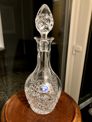Vintage Bohemia Cut Crystal Czech Glass 24% Lead Crystal Decanter with Label