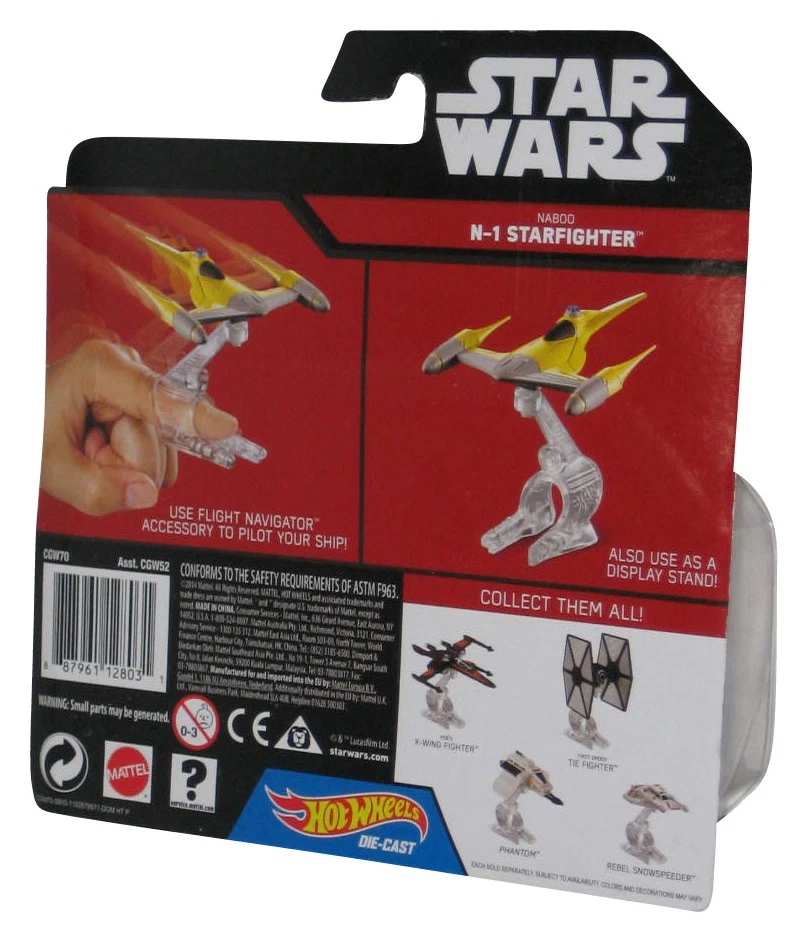Star Wars Hot Wheels (2014) Starship Naboo N-1 Starfighter Modellino Giocattolo - Immagine 2 di 2