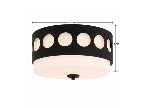 Crystorama Kirby 13 1/4" Wide Black Forged Ceiling Light - Picture 5 of 6