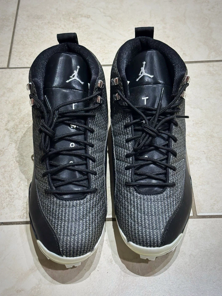 Botines de béisbol Nike Air Jordan 12 XII retro MCS negros 854566-010 para hombre talla 12 Foto 3 de 4