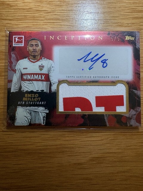 Inception Bundesliga Enzo Millot Match Worn Patch Auto 5/5 BOOKEND VFB Stuttgart