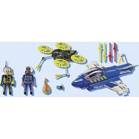 PLAYMOBIL 70780 City Action Police Jet with Drone 44 Pc Toy Playset
