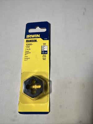 Irwin 9740 Hanson Metric High Carbin Steel Right-Hand Hexagon Die 10mm x 1.5 mm.
