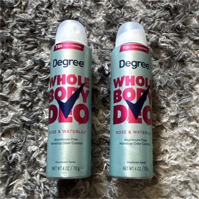 Degree Whole Body Deo Aluminum-Free 72-Hour Deodorant Spray Rose & Waterlily 2pk