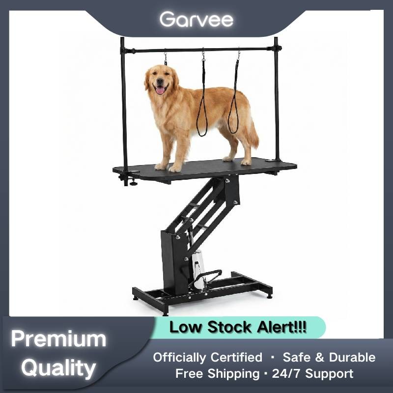 Heavy-Duty Hydraulic Dog Grooming Table 43", Adjustable Heig
