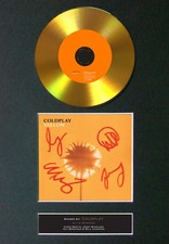 83 Coldplay Yellow Gold Disc A4 Mounted Framed Display Autograph Reproduction