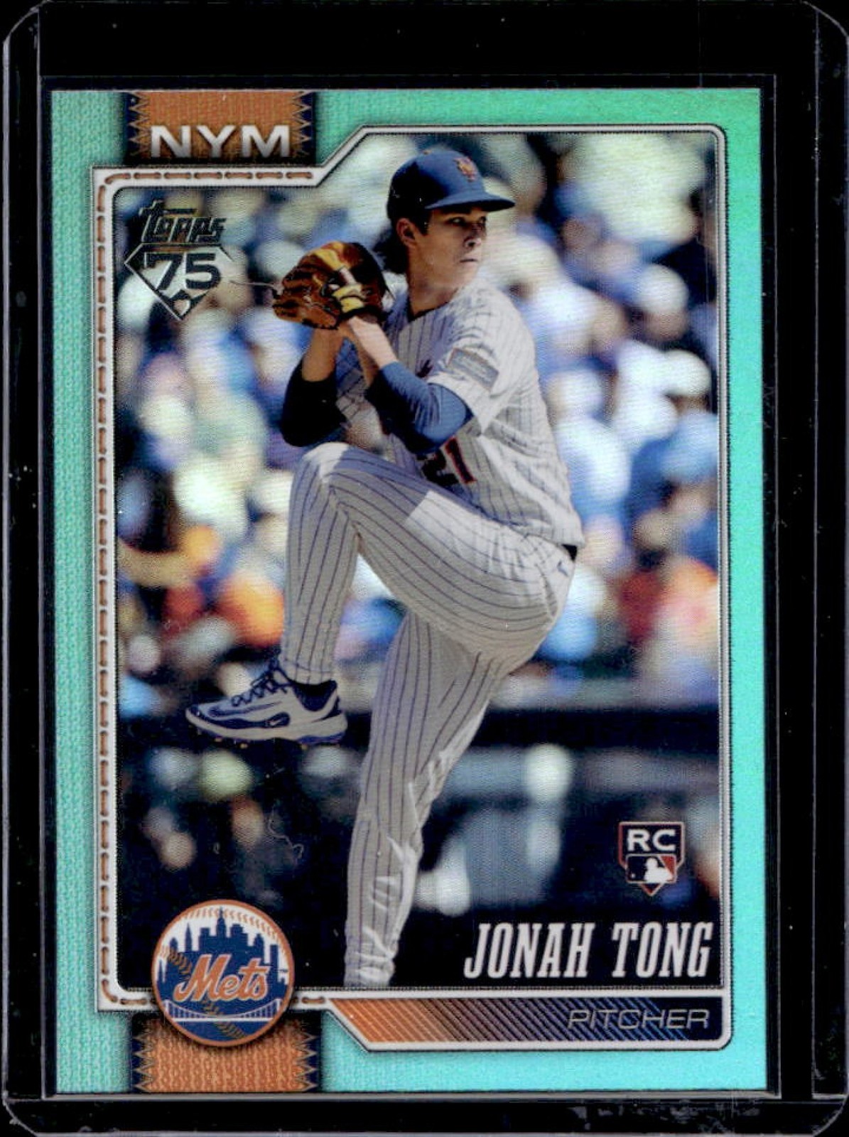 2026 Topps Jonah Tong RC Aqua Rainbow Foil Rookie #4 Mets