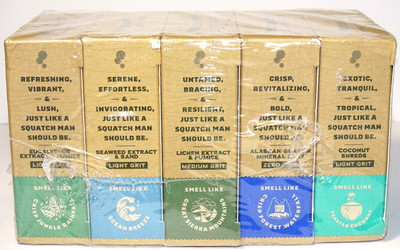 Dr. Squatch Natural Bar Soap 5-Pack (5oz) Rainfall, Ocean, Sierra, Toasted Coco.