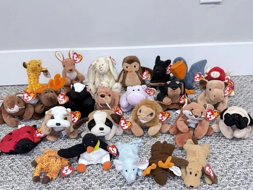 VTG Ty Beanie Baby Lot of 25, Original Tags, All Original 90s Beanie Babies