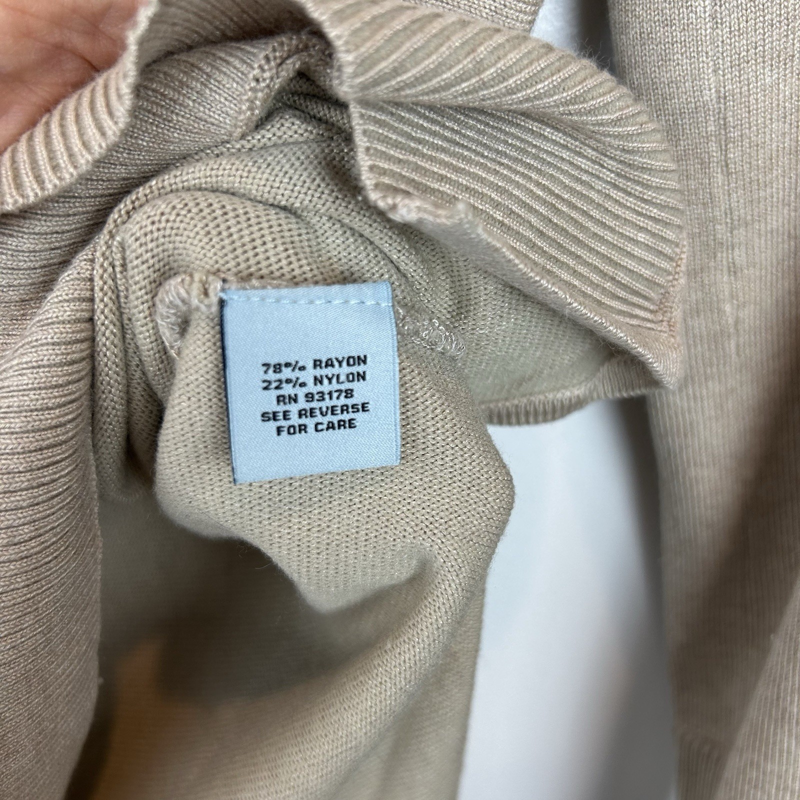 Joan Vass Womens Sweater S Beige Turtleneck Quiet Luxury Capsule Minimalist