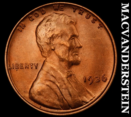 1936 Lincoln Wheat Cent- Choice Gem Brilliant Uncirculated Luster #J4270