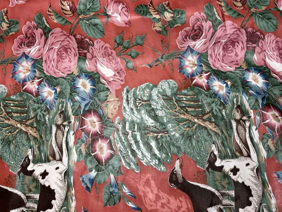 Lee Jofa - Whippets - Red - 100% Cotton Fabric - 2 & 3/8 Yds x 39" - Image 3 of 4