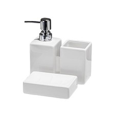 Toothbrush and Soap Holder,Bathroom Accessory Set 3 Pcs,Liquid Ceramic Soap D...