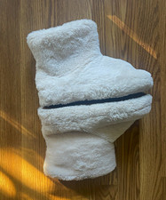 Women's White Faux Fur Bootie Slippers Slip-On Round Toe Flat US 10
